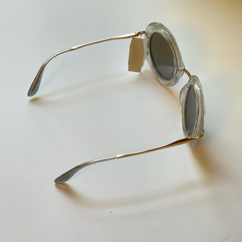 # Dolce and Gabbana Round Frame Glitter Acetate Sunglasses In Silver New - Picture 9 of 16